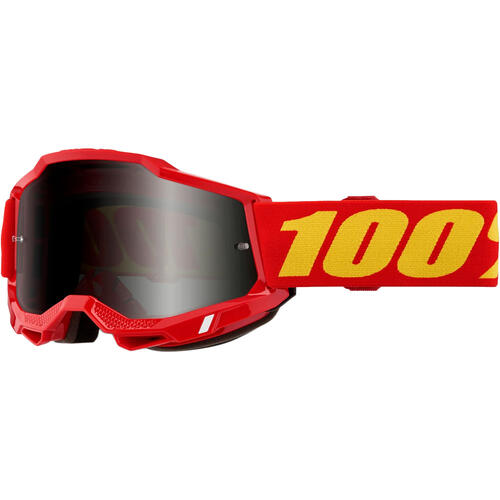 100% Accuri 2 Sand Goggle MX Enduro MTB Red Smoke Lens