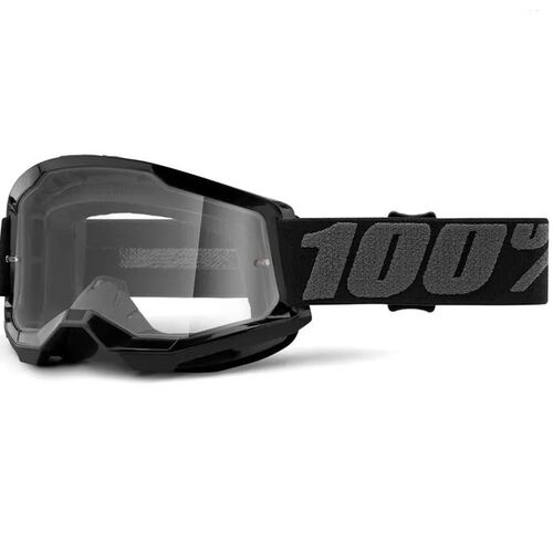 100% Percent Strata 2 Clear Lense Motocross MX Goggles Black