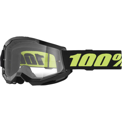 100% Strata 2 Goggle MX Enduro MTB Solar Eclipse Clear Lens