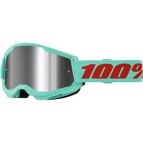 100% Strata 2 Goggle MX Enduro MTB Maupiti Mirror Silver Lens