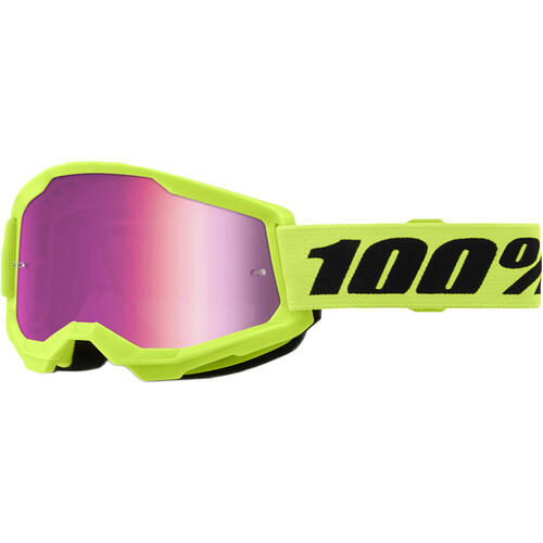 100% Strata 2 Junior Goggle MX Enduro MTB Neon Yel
