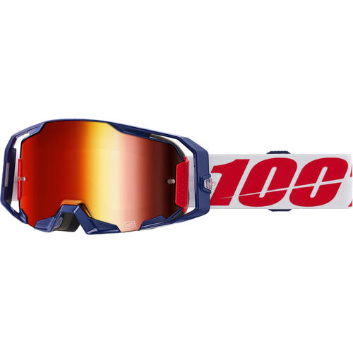 100% Armatic Goggle MX Enduro MTB Mach Z Mirror Red Lens