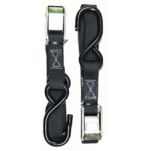 Oneal Heavy Duty Motorcycle Tiedowns Straps & Hooks Black 1" Pair