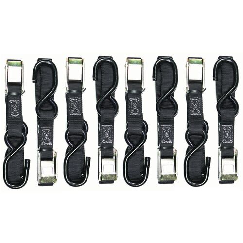 Oneal 4 Pairs Heavy Duty Motorcycle Tie Downs Tiedowns Straps Black 1"