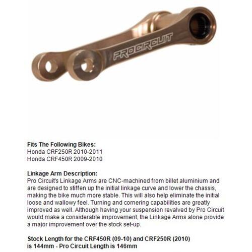 Honda CRF250R 2014-2017 Pro Circuit Rear Suspension Linkage Brown