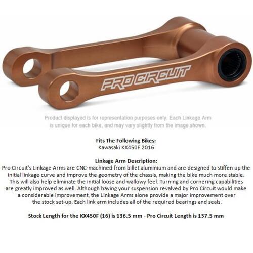Kawasaki KX450F 2016 Pro Circuit Rear Suspension Linkage Brown