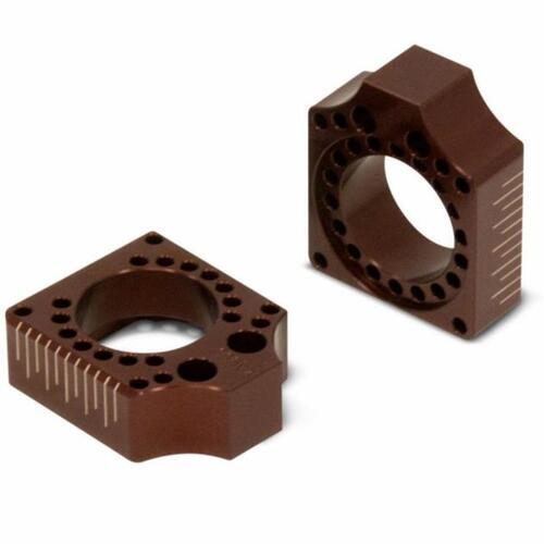 Yamaha YZ450F 2009 Pro Circuit Works Rear Axle Blocks Adjusters Red