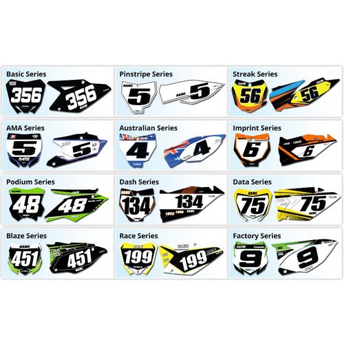 FULL CUSTOM NUMBER PLATE SIDE, FRONT & AIRBOX RACE BACKGROUND GRAPHICS