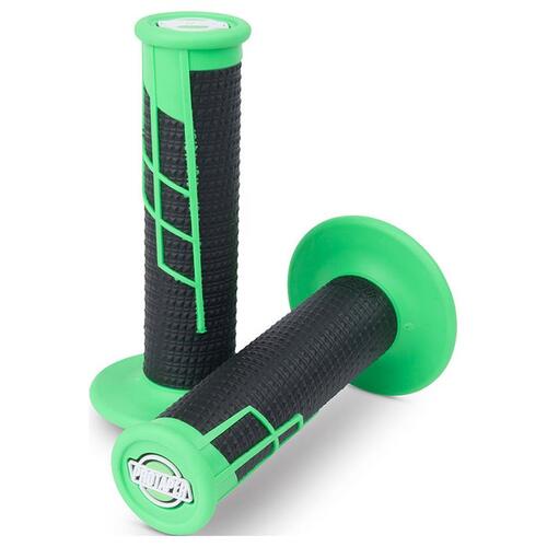 Pro Taper MX Hand Grips Clamp-On Half Waffle Neon Green/Black
