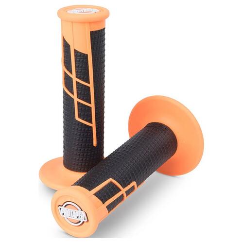 Pro Taper MX Hand Grips Clamp-On Half Waffle Neon Orange/Black