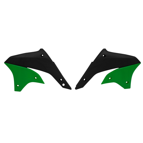 Kawasaki KLX450R 2007-2016 Rtech OE Black/Green 2013-2016 Radiator Shrouds Pair