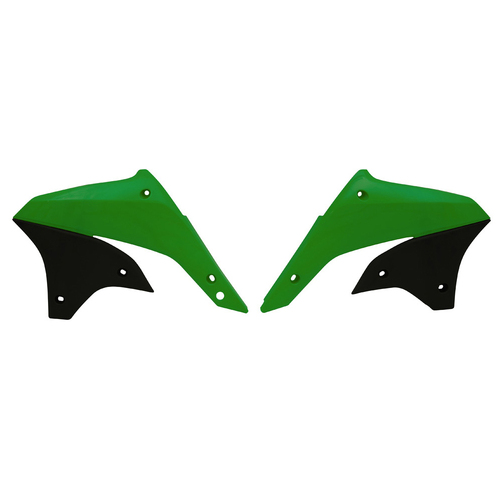 Kawasaki KLX450R 2007-2016 Rtech OE Green/Black 2007-2012 Radiator Shrouds Pair