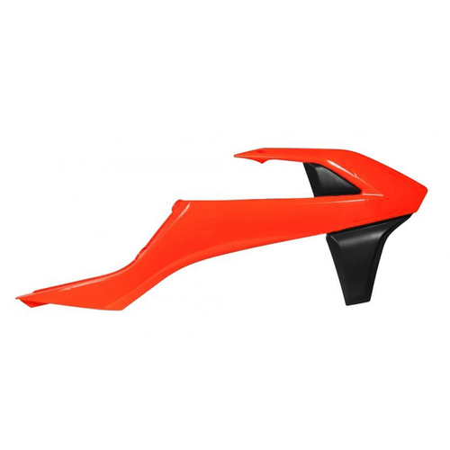 KTM 125XC-W 2017-2019 Rtech Neon Orange/Black Radiator Shrouds Pair