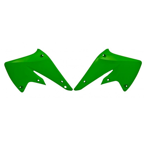 Kawasaki KX250F 2004-2005 Rtech OE Green (2005) Radiator Shrouds Pair