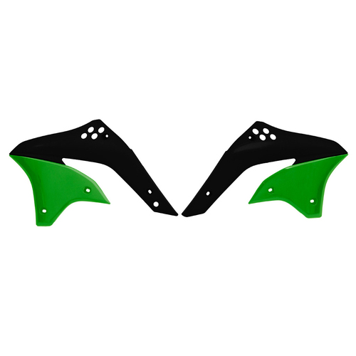 Kawasaki KX450F 2006-2008 Rtech OE Green/Black (2006) Radiator Shrouds Pair