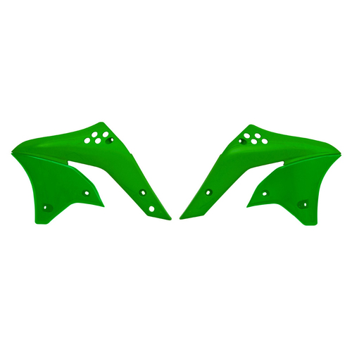 Kawasaki KX250F 2006-2008 Rtech OE Green (2008) Radiator Shrouds Pair