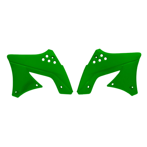 Kawasaki KX250F 2009-2012 Rtech OE Green Radiator Shrouds Pair