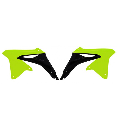 Suzuki RM-Z250 2010-2018 Rtech Neon Yellow/Black Radiator Shrouds Pair