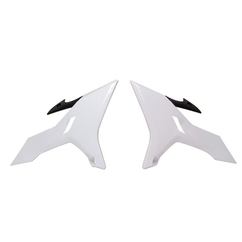 Yamaha YZ125 2015-2021 Rtech Black/White Revolution Radiator Shrouds Pair