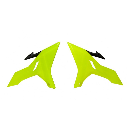 Yamaha YZ250 2015-2021 Rtech Neon Yellow/Black Revolution Radiator Shrouds Pair