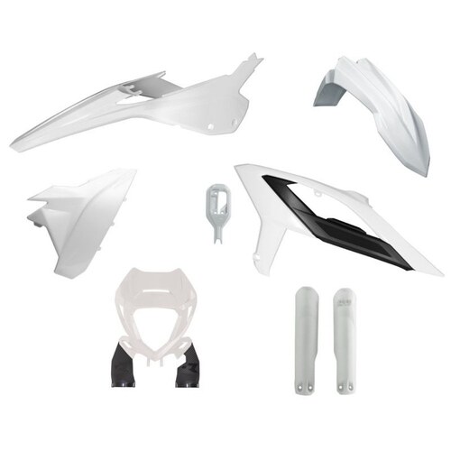 Beta RR 480 4T RACING 2023-2024 Rtech White Plastics Kit Inc Fenders & Shrouds