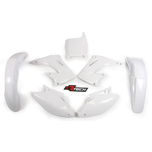 Honda CR125R 2004 Rtech White Plastics Kit Inc Fenders & Shrouds