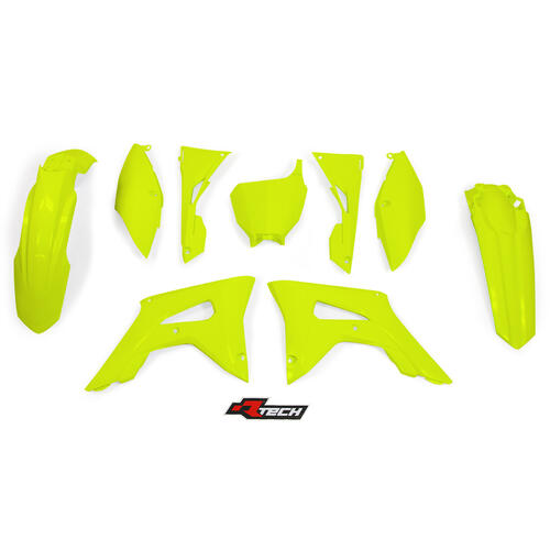 Honda CRF250R 2019 Rtech Neon Yellow Plastics Kit Inc Fenders & Shrouds