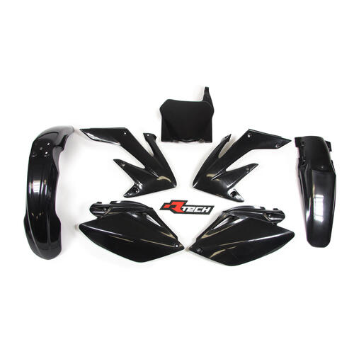 Honda CRF250R 2008 Rtech Black Plastics Kit Inc Fenders & Shrouds