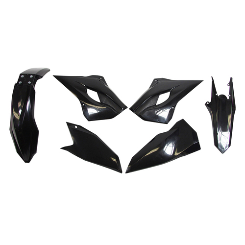 Husaberg TE300 2013-2014 Rtech Black Plastics Kit Inc Fenders & Shrouds