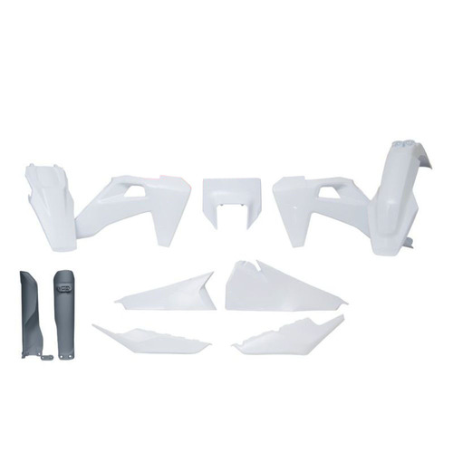 Husqvarna TE150I 2020 - 2022 Rtech White Headlight & Fork Protectors Plastics Kit