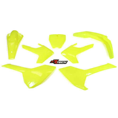 Husqvarna FX450 2017 Rtech Neon Yellow Plastics Kit Inc Fenders & Shrouds
