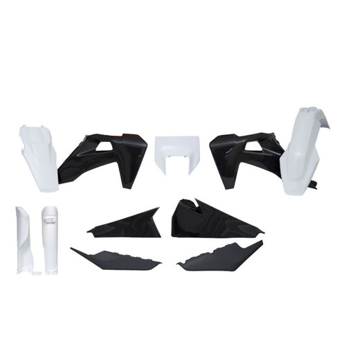Husqvarna TE150I 2020 - 2022 Rtech Black Headlight & Fork Protectors Plastics Kit