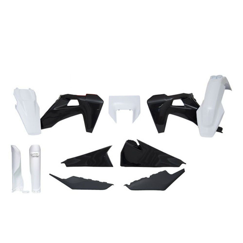 Husqvarna FE501 2020-2023 Rtech Black Headlight & Fork Protectors Plastics Kit