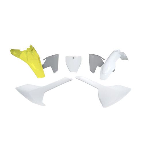 Husqvarna TC85 SW 2023-2024 Rtech White OEM Plastics Kit Inc Fenders & Shrouds