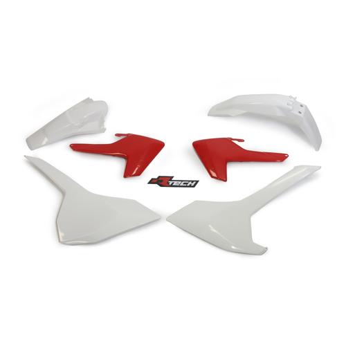 Husqvarna FE350 2017-2019 Rtech Plastics Kit Red / White Inc Fenders & Shrouds