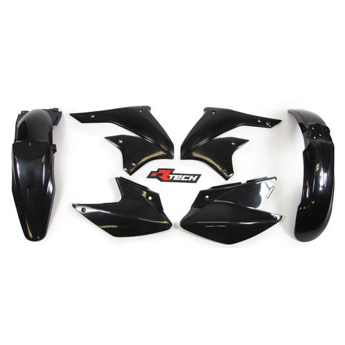 Kawasaki KLX450 2007-2023 Rtech Black Plastics Kit Inc Fenders & Shrouds