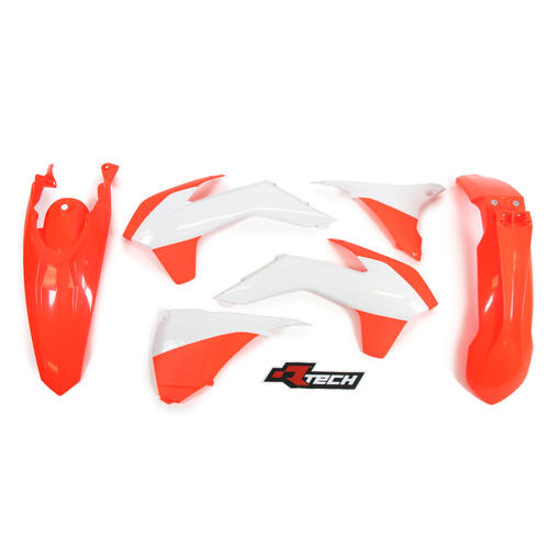 KTM 250 EXC 2014 Rtech Neon Orange Plastics Kit Inc Fenders & Shrouds