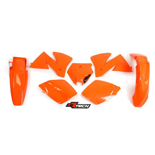 KTM 400 EXC-F 2001 Rtech Orange Plastics Kit Inc Fenders & Shrouds