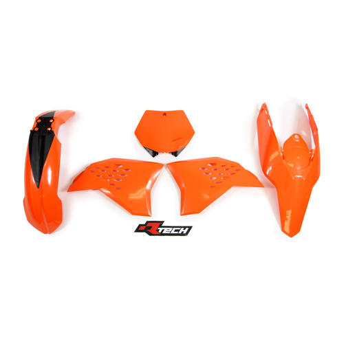 KTM 125 EXC 2008-2011 Rtech Orange Plastics Kit Inc Fenders & Shrouds