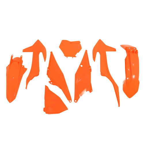 KTM 450 XC-F 2022 Rtech Orange Plastics Kit Inc Fenders & Shrouds