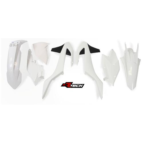 KTM 250 EXC-F 2017-2019 Rtech White Black 6 Days Plastics Kit 