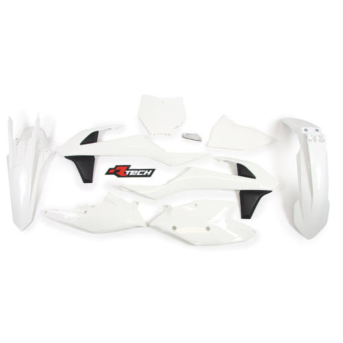 KTM 125 SX 2016-2018 Rtech Plastics Kit White / Black Inc Fenders & Shrouds