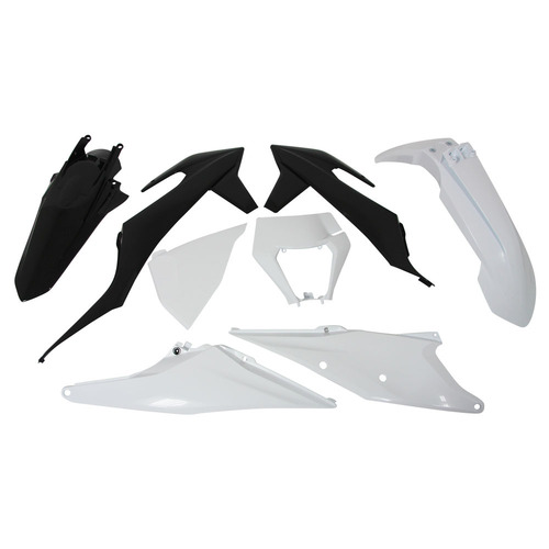 KTM 300 EXC TPI Erzberg Rodeo 2021-2023 Rtech White Black Plastics Kit Incl Headlight Surround