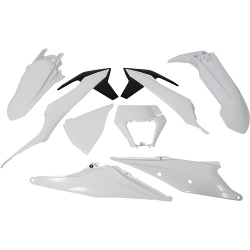KTM 150 EXC TPI 2020 - 2023 Racetech Plastics Kit White/Black ERzberg With Headlight Surround