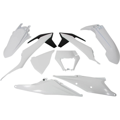 KTM 350 EXC-F 2020-2023 Rtech Plastics Kit White/Black ERzberg With Headlight Surround