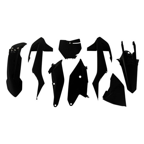 KTM 85 SX 2018-2024 Rtech Black Plastics Kit Inc Fenders & Shrouds