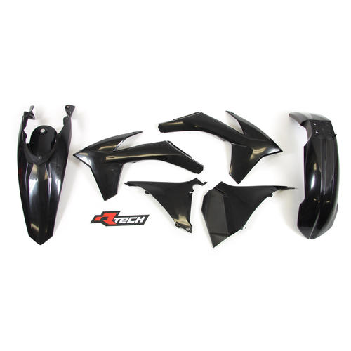KTM 200 EXC 2012-2013 Rtech Black Plastics Kit Inc Fenders & Shrouds