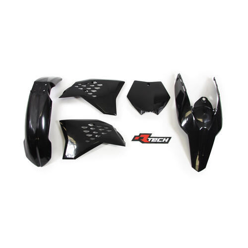 KTM 300 EXC 2008 Rtech Black Plastics Kit Inc Fenders & Shrouds