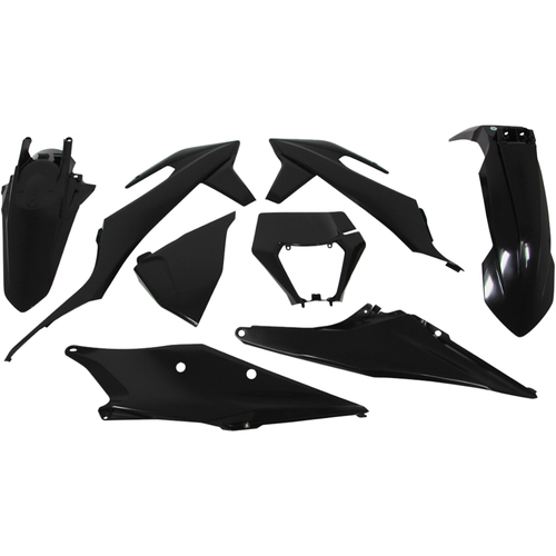 KTM 150 EXC TPI 2020 - 2023 Racetech Plastics Kit Black With Headlight Surround