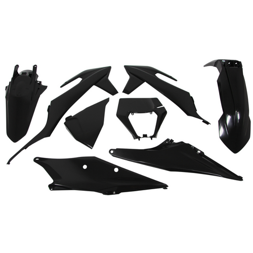 KTM 350 EXC-F 2022-2023 Rtech Black Plastics Kit Incl Headlight Surround